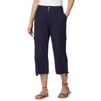Navy cropped trousers